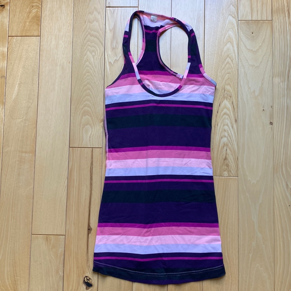 LULULEMON Cool Racerback in Assorted Stripe Bleached Coral Size 2